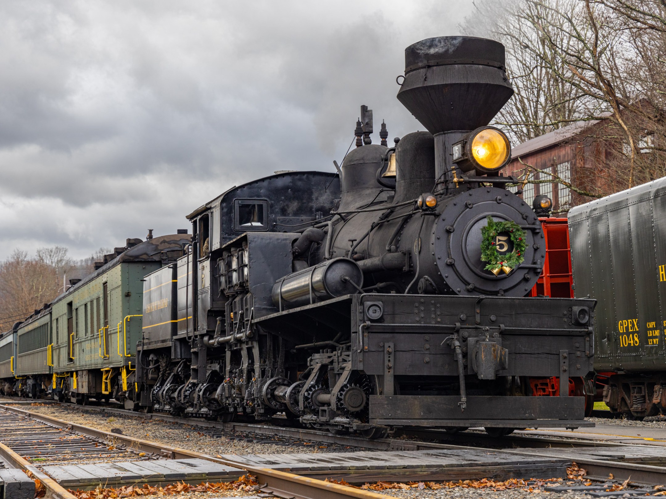 a large long train on a steel track